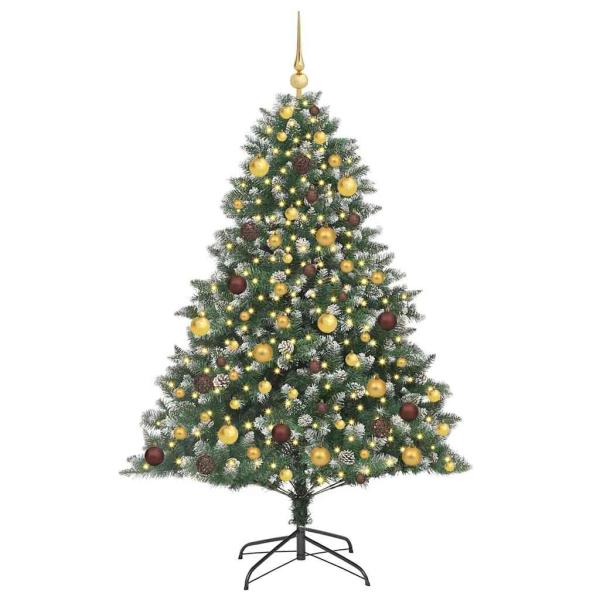 Künstlicher Weihnachtsbaum mit 300 LEDs mit Ständer Grün 180 cm