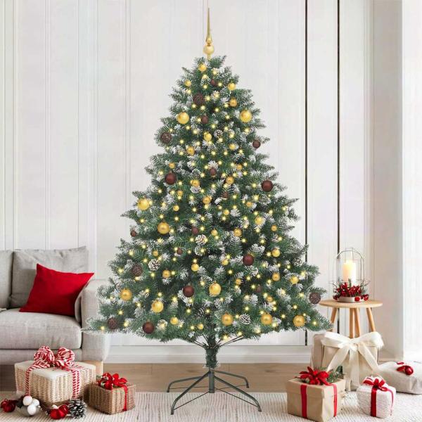 ARDEBO.de - Künstlicher Weihnachtsbaum mit 300 LEDs mit Ständer Grün 210 cm