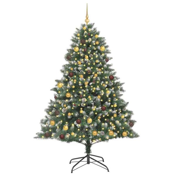 Künstlicher Weihnachtsbaum mit 300 LEDs mit Ständer Grün 210 cm