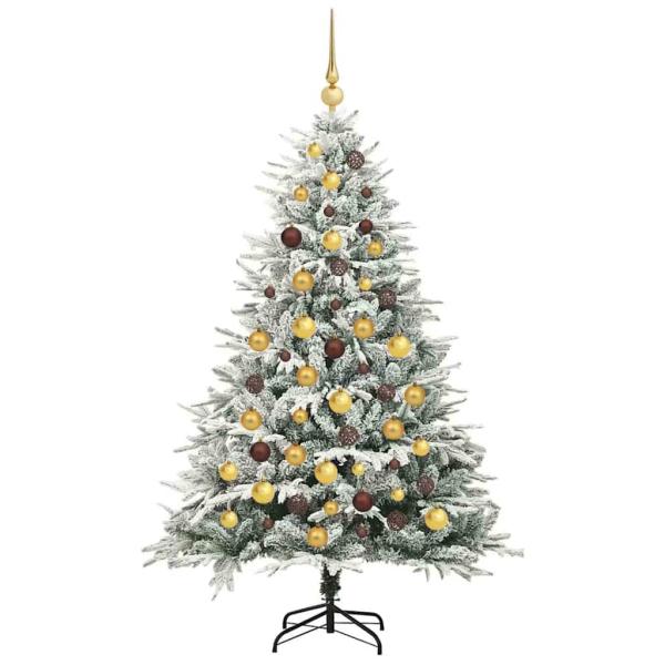 Künstlicher vorbeleuchteter Weihnachtsbaum mit Kugelset Grün
