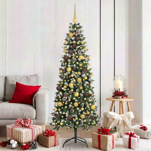 ARDEBO.de - Künstlicher Weihnachtsbaum mit 300 LEDs mit Ständer Grün 180 cm