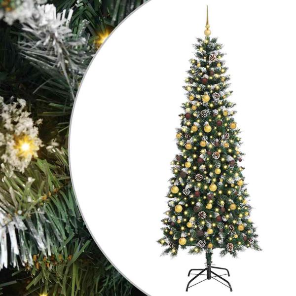 Künstlicher Weihnachtsbaum mit 300 LEDs mit Ständer Grün 210 cm