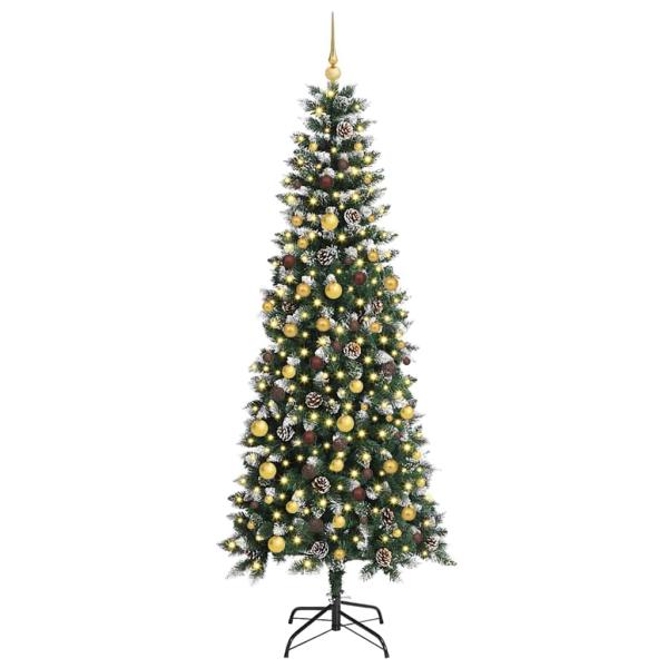 Künstlicher Weihnachtsbaum mit 300 LEDs mit Ständer Grün 210 cm