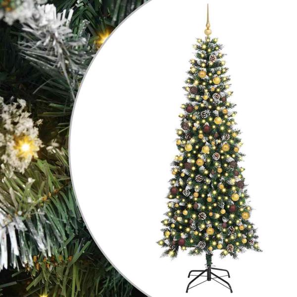 Künstlicher Weihnachtsbaum mit 300 LEDs mit Ständer Grün 240 cm