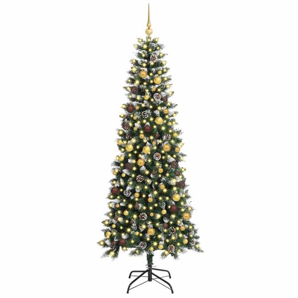 Künstlicher Weihnachtsbaum mit 300 LEDs mit Ständer Grün 240 cm