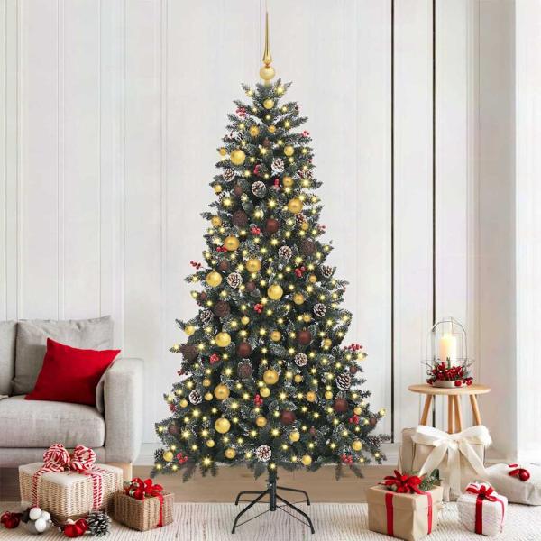 ARDEBO.de - Künstlicher Weihnachtsbaum Grün 210 cm PVC, Plastik und Stahl