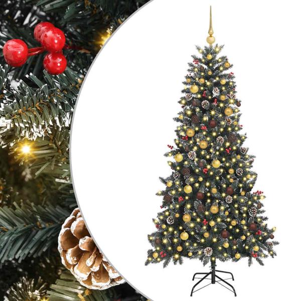 Künstlicher Weihnachtsbaum Grün 210 cm PVC, Plastik und Stahl