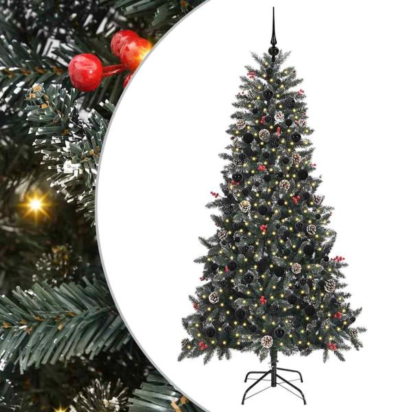 Künstlicher Weihnachtsbaum Grün 210 cm PVC, Plastik und Stahl