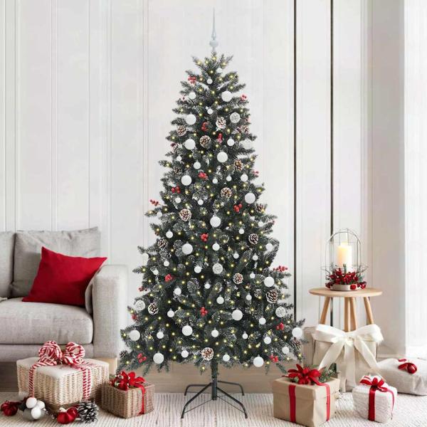 ARDEBO.de - Künstlicher Weihnachtsbaum Grün 210 cm PVC, Plastik und Stahl