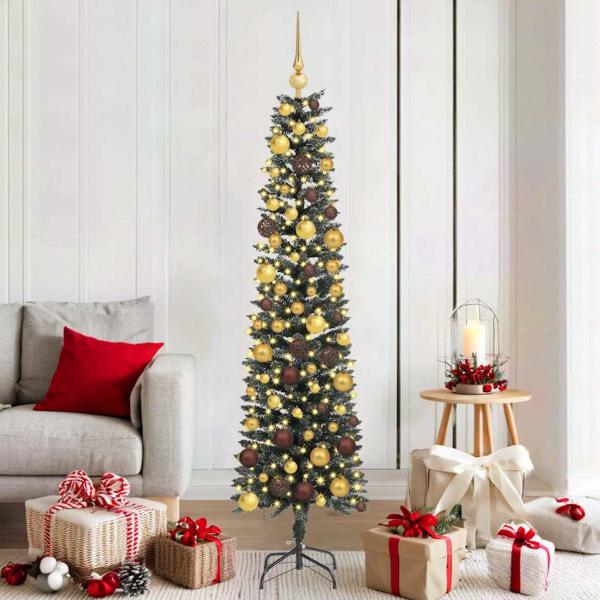 ARDEBO.de - Künstlicher Weihnachtsbaum mit 300 LEDs mit Ständer Grün 180 cm