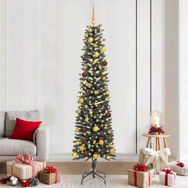 ARDEBO.de - Künstlicher Weihnachtsbaum mit 300 LEDs mit Ständer Grün 210 cm