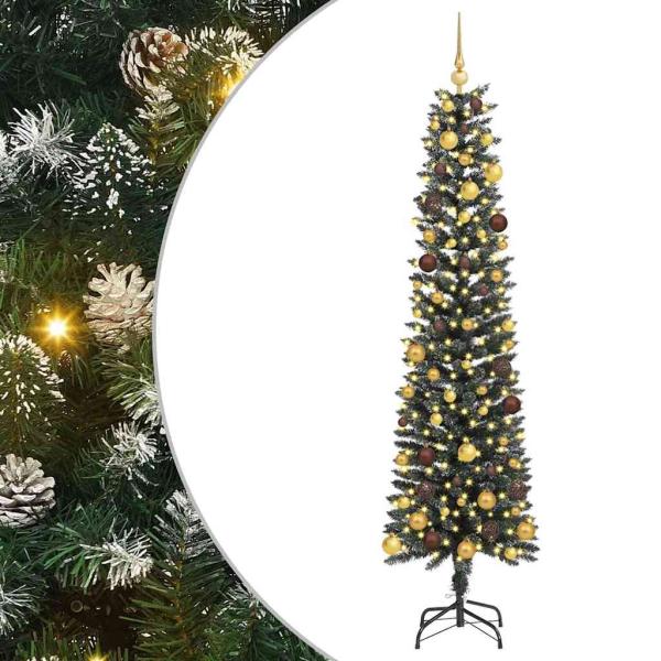 Künstlicher Weihnachtsbaum mit 300 LEDs mit Ständer Grün 210 cm