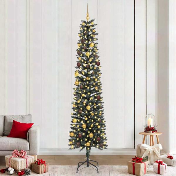 ARDEBO.de - Künstlicher Weihnachtsbaum mit 300 LEDs mit Ständer Grün 240 cm