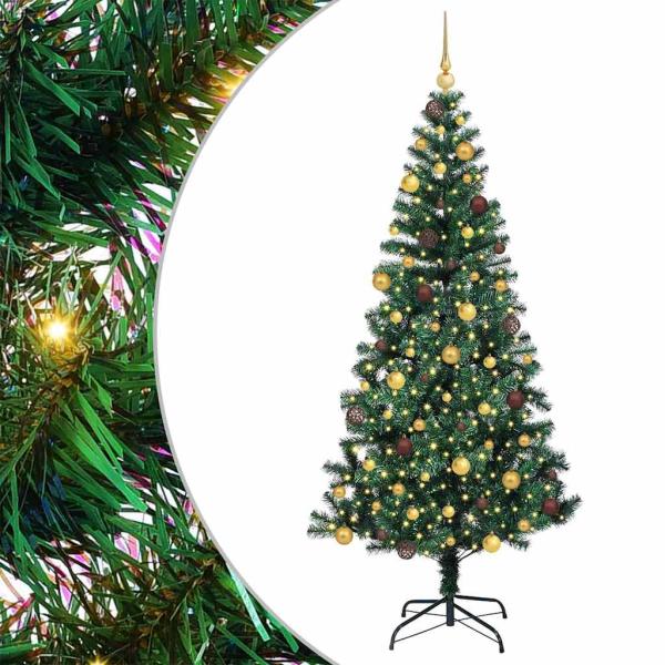 Künstlicher vorbeleuchteter Weihnachtsbaum Grün 210 cm