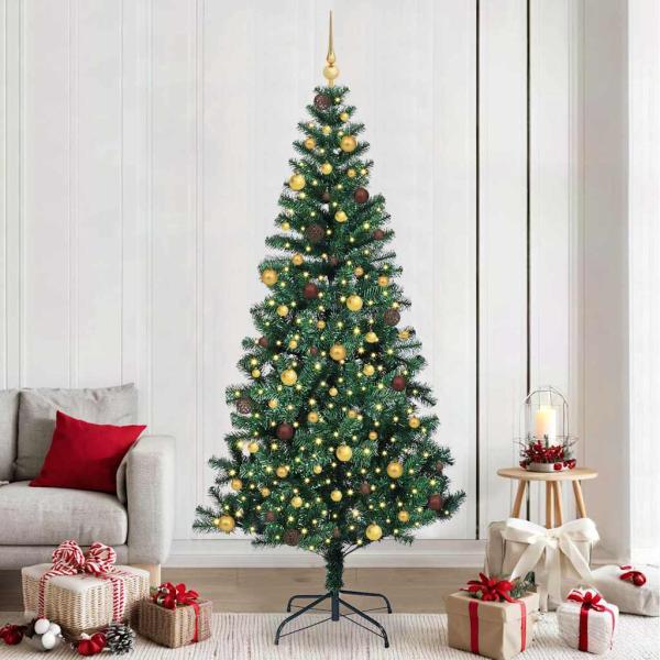ARDEBO.de - Künstlicher vorbeleuchteter Weihnachtsbaum Grün 240 cm