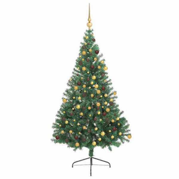 Künstlicher vorbeleuchteter Weihnachtsbaum Grün 180 cm PVC