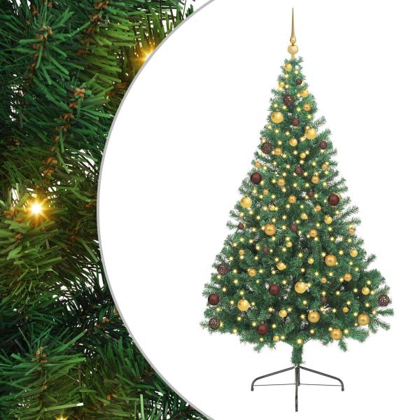 Künstlicher vorbeleuchteter Weihnachtsbaum Grün 210 cm PVC