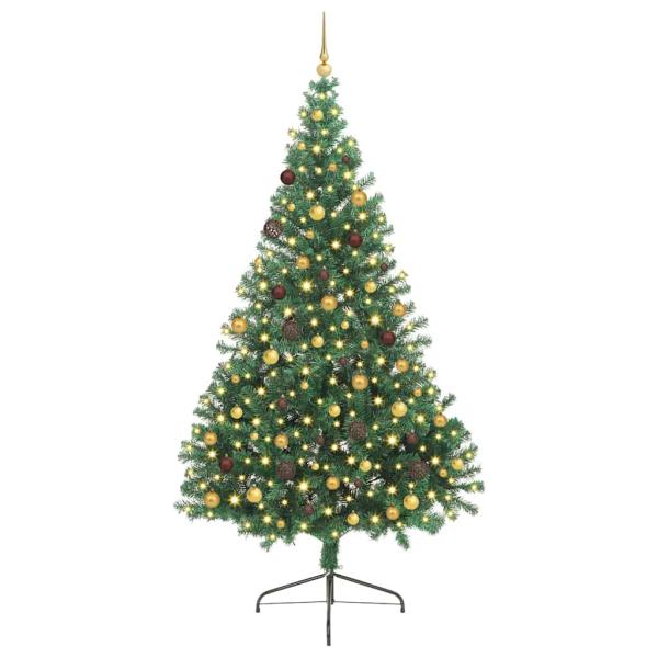 Künstlicher vorbeleuchteter Weihnachtsbaum Grün 240 cm PVC