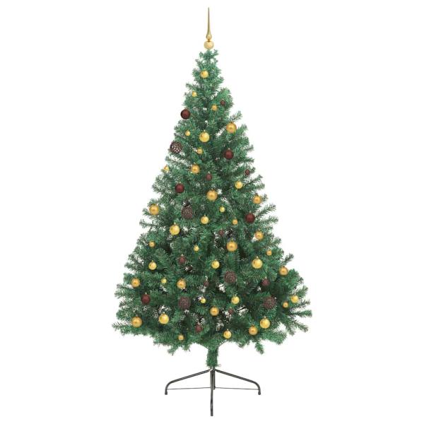 Künstlicher vorbeleuchteter Weihnachtsbaum Grün 240 cm PVC