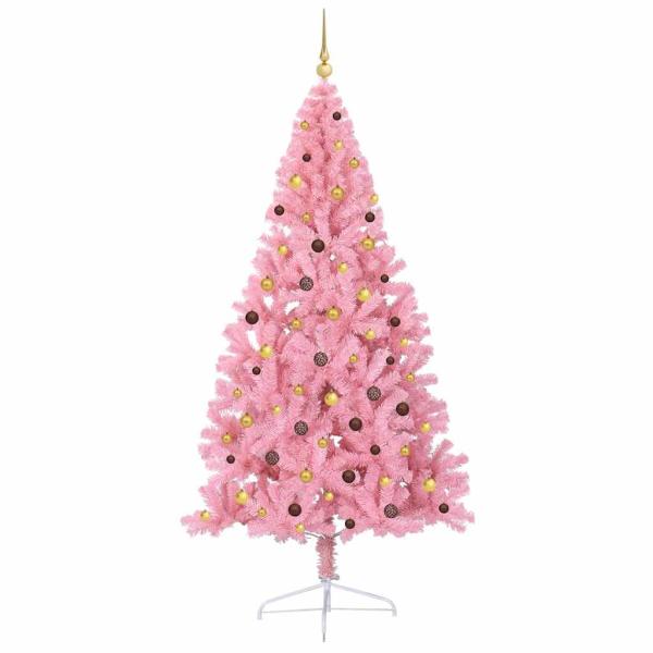 Künstlicher vorbeleuchteter Weihnachtsbaum Rosa 240 cm PVC