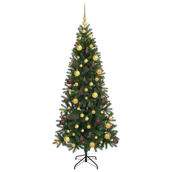 Künstlicher Weihnachtsbaum mit 300 LEDs Grün 180 cm PE und PVC
