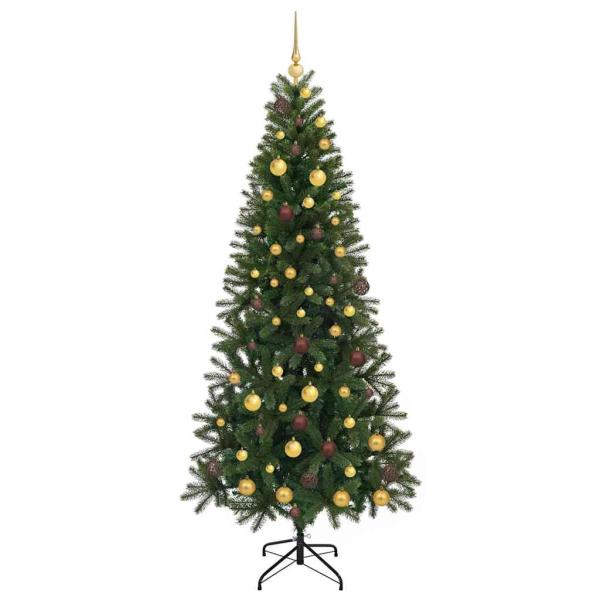 Künstlicher Weihnachtsbaum mit 300 LEDs Grün 210 cm PE und PVC