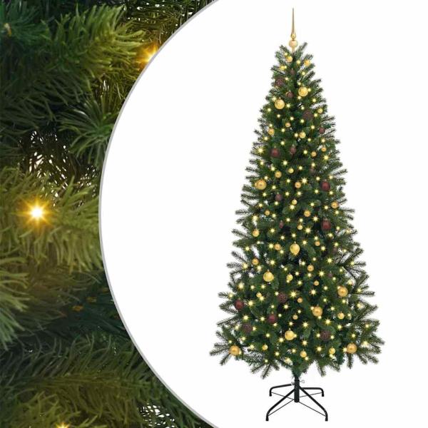 Künstlicher Weihnachtsbaum mit 300 LEDs Grün 240 cm PE und PVC
