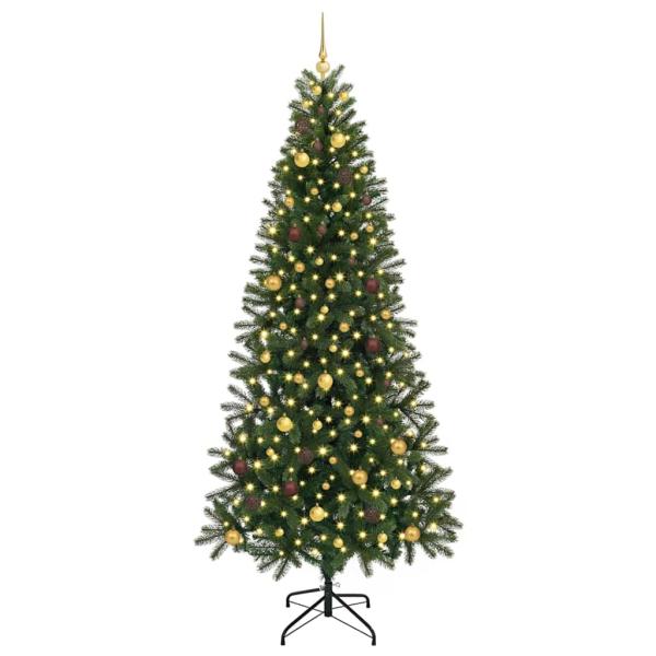 Künstlicher Weihnachtsbaum mit 300 LEDs Grün 240 cm PE und PVC