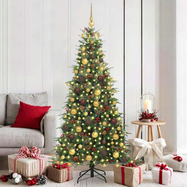 ARDEBO.de - Künstlicher klappbarer Weihnachtsbaum Grün 180 cm PE und PVC
