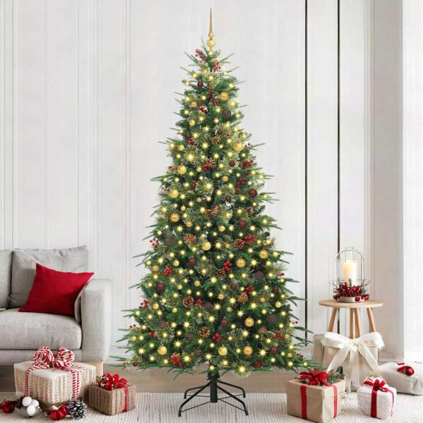 ARDEBO.de - Künstlicher klappbarer Weihnachtsbaum Grün 240 cm PE und PVC