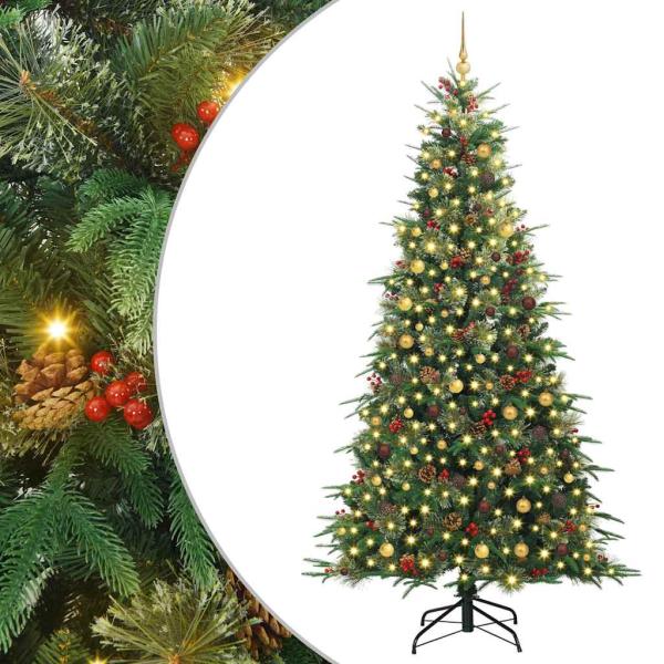 Künstlicher klappbarer Weihnachtsbaum Grün 240 cm PE und PVC