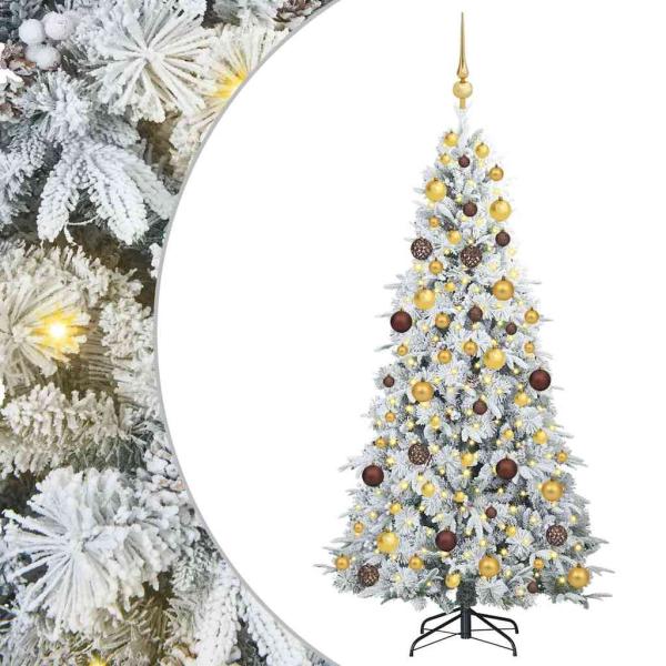 Künstlicher klappbarer Weihnachtsbaum Weiß 180 cm PE und PVC