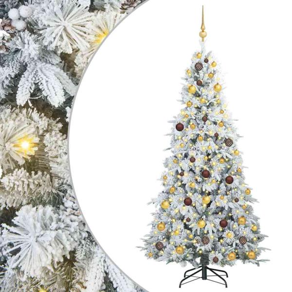 Künstlicher klappbarer Weihnachtsbaum Weiß 210 cm PE und PVC