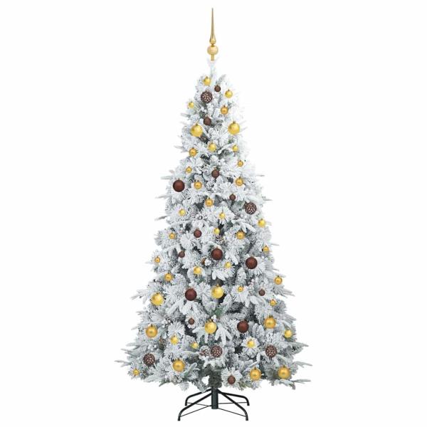Künstlicher klappbarer Weihnachtsbaum Weiß 210 cm PE und PVC
