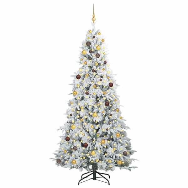 Künstlicher klappbarer Weihnachtsbaum Weiß 240 cm PE und PVC