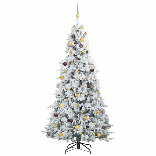 Künstlicher klappbarer Weihnachtsbaum Weiß 240 cm PE und PVC