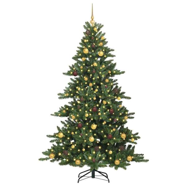 Künstlicher klappbarer Weihnachtsbaum Grün 210 cm PVC und Stahl