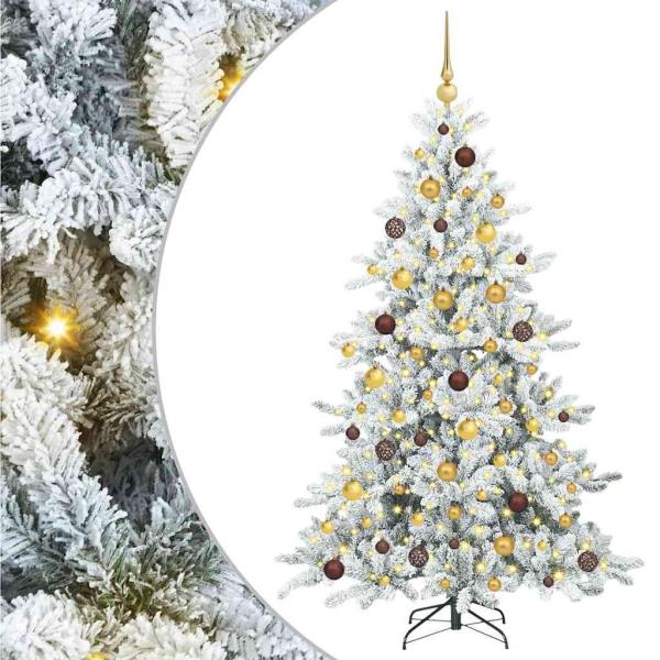 Künstlicher klappbarer Weihnachtsbaum Weiß 180 cm PVC und Stahl