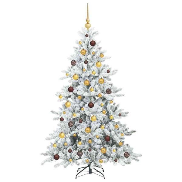 Künstlicher klappbarer Weihnachtsbaum Weiß 180 cm PVC und Stahl