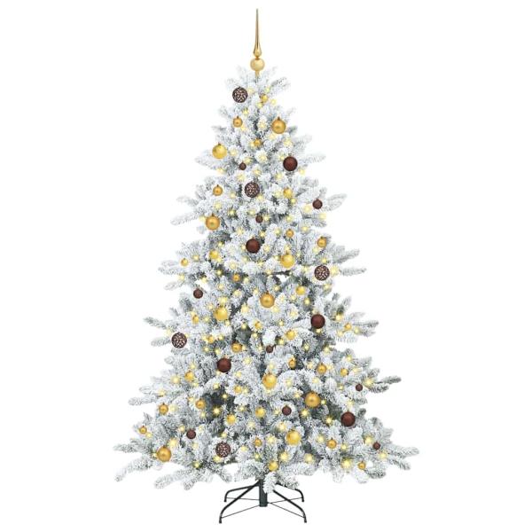 Künstlicher klappbarer Weihnachtsbaum Weiß 210 cm PVC und Stahl