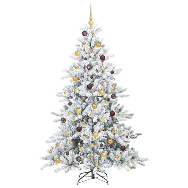 Künstlicher klappbarer Weihnachtsbaum Weiß 210 cm PVC und Stahl