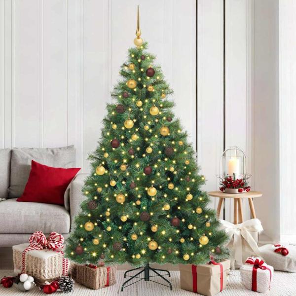 ARDEBO.de - Künstlicher Weihnachtsbaum mit 300 LEDs Grün 180 cm PE und PVC