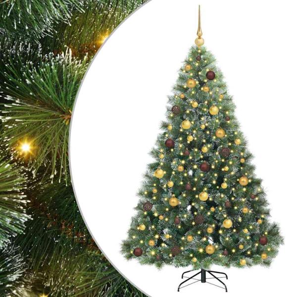 Künstlicher Weihnachtsbaum mit 300 LEDs Grün 180 cm PE und PVC