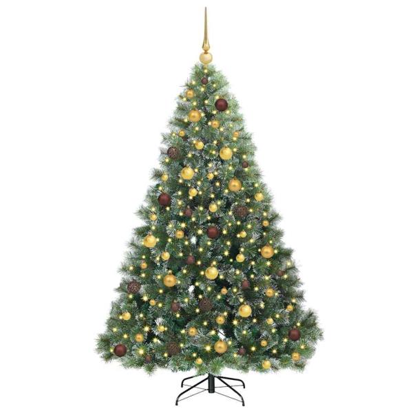 Künstlicher Weihnachtsbaum mit 300 LEDs Grün 180 cm PE und PVC