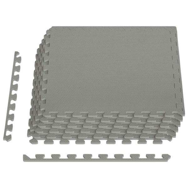 Pool Bodenschutzmatte 6 stk. Grau 2,16 m² EVA-Schaum