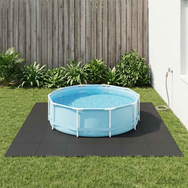 ARDEBO.de - Pool Bodenschutzmatte 24 Stk. Schwarz 8,64 m² EVA-Schaum