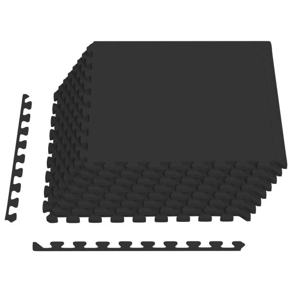 Pool Bodenschutzmatte 24 Stk. Schwarz 8,64 m² EVA-Schaum