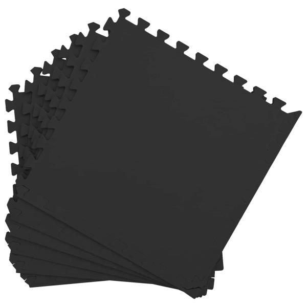 Pool Bodenschutzmatte 24 Stk. Schwarz 8,64 m² EVA-Schaum