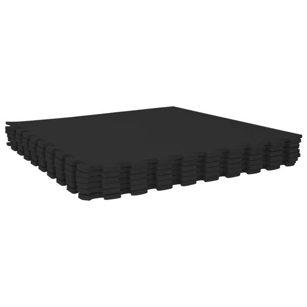 Pool Bodenschutzmatte 24 Stk. Schwarz 8,64 m² EVA-Schaum