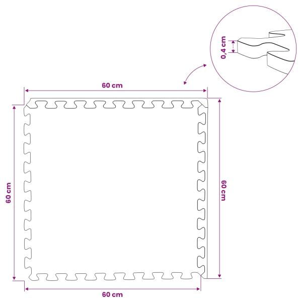 Pool Bodenschutzmatte 40 Stk. Grau 14,4 m² EVA-Schaum